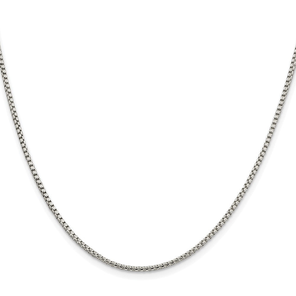 Sterling Silver Rhodium-plated 1.75mm Round Box Chain Necklace