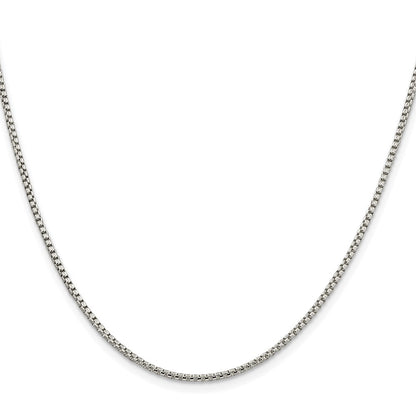 Sterling Silver Rhodium-plated 1.75mm Round Box Chain Necklace