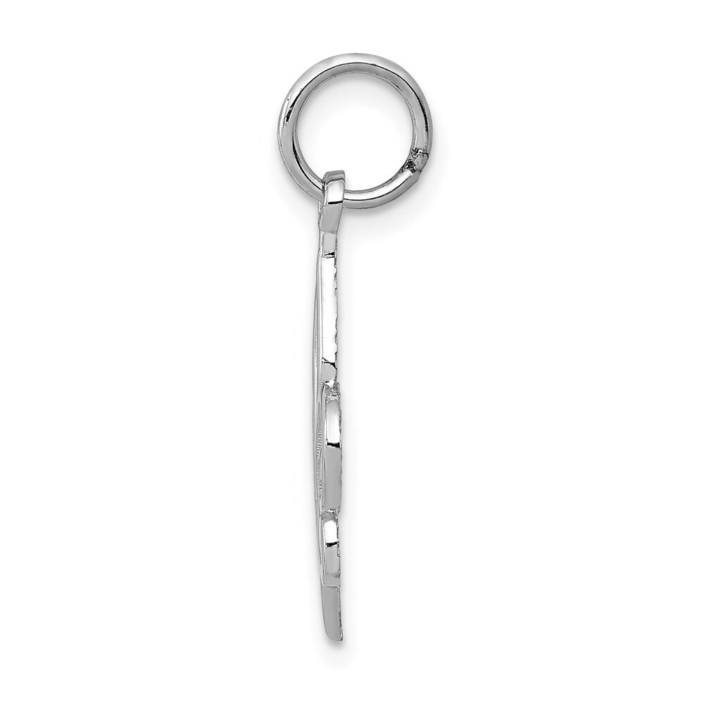 14k White Gold Fleur De Lis Charm Pendant for Women