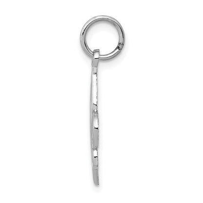 14k White Gold Fleur De Lis Charm Pendant for Women