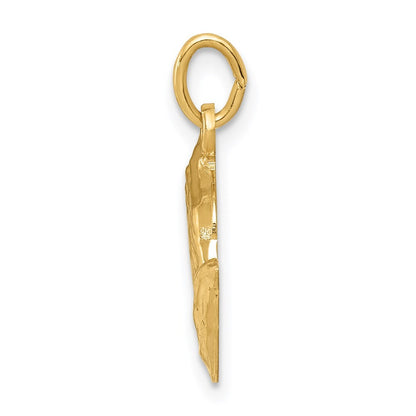 14k Yellow Gold Praying Hands Charm Pendant