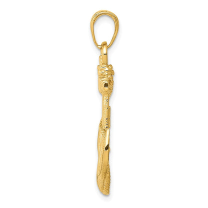 14k Yellow Gold Anchor w Rope Pendant