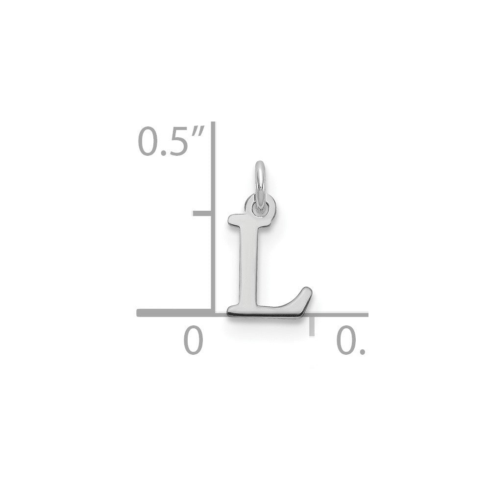 14k White Gold Cutout Letter L Initial Pendant