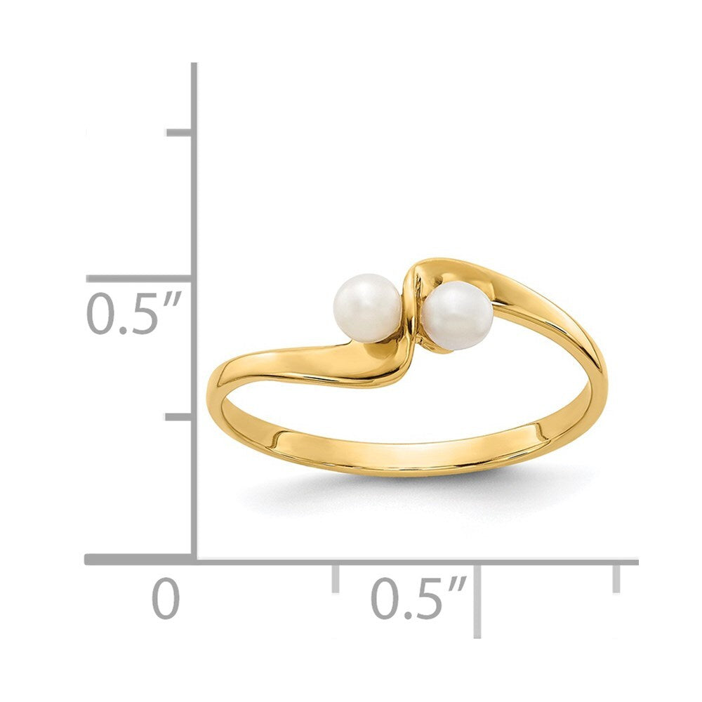 14K Yellow Gold 3mm FW Cultured Pearl ring