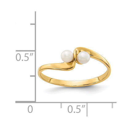 14K Yellow Gold 3mm FW Cultured Pearl ring