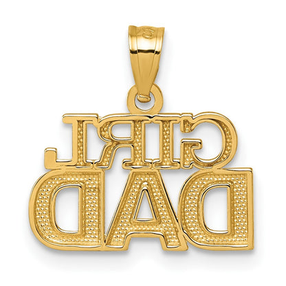 14k Yellow Gold Polished GIRL DAD Pendant