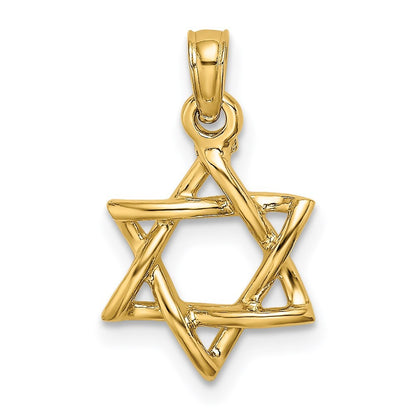 14k Yellow Gold Polished Star Of David Charm