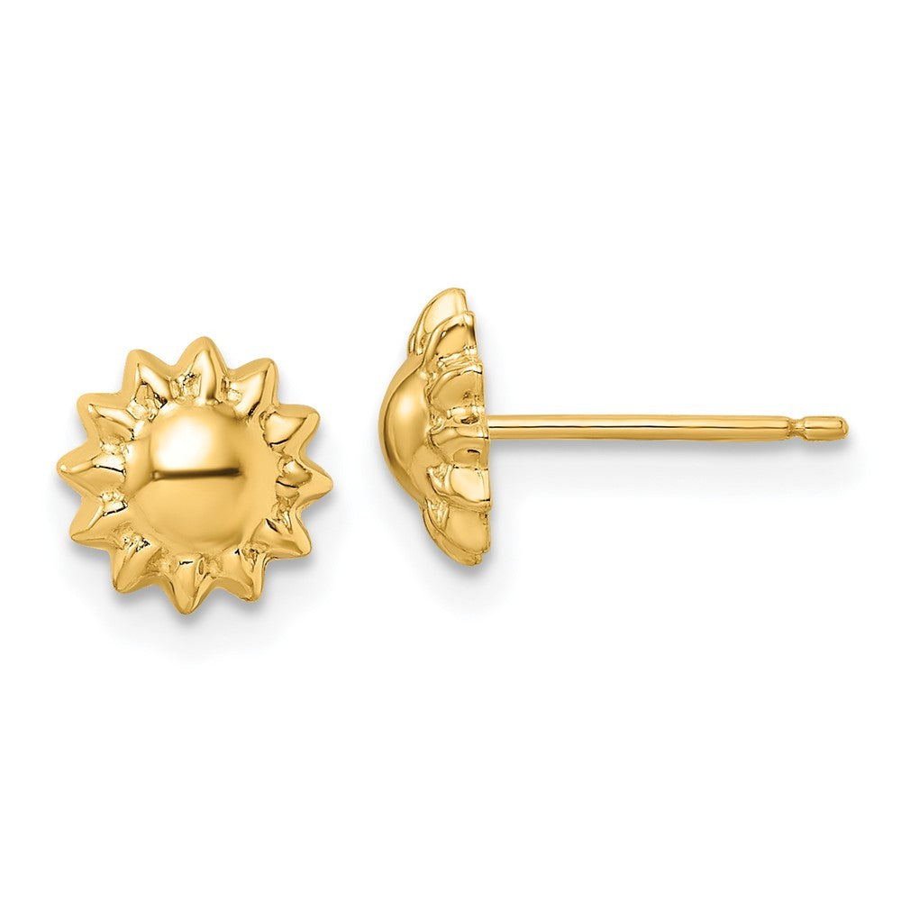 14k Yellow Gold Polished Sun Earrings