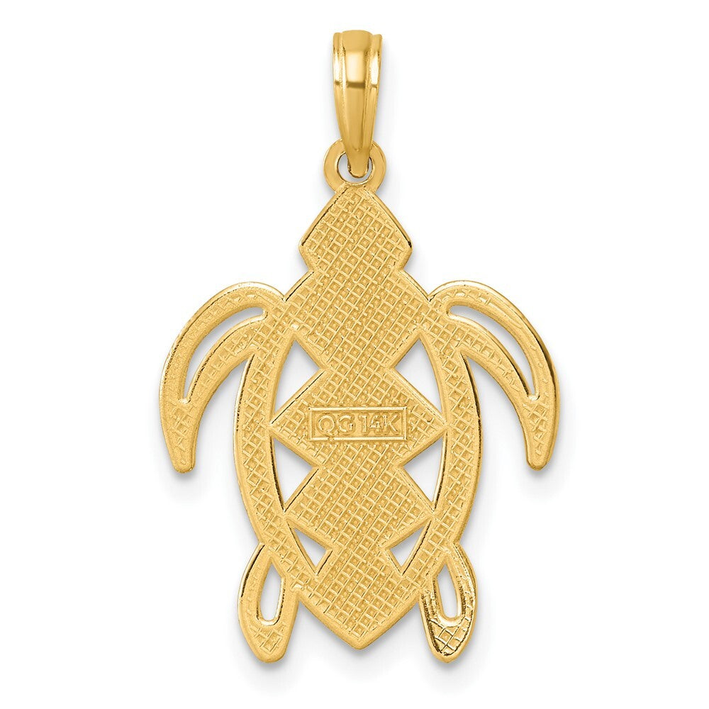 14k Yellow Gold Polished Turtle Pendant