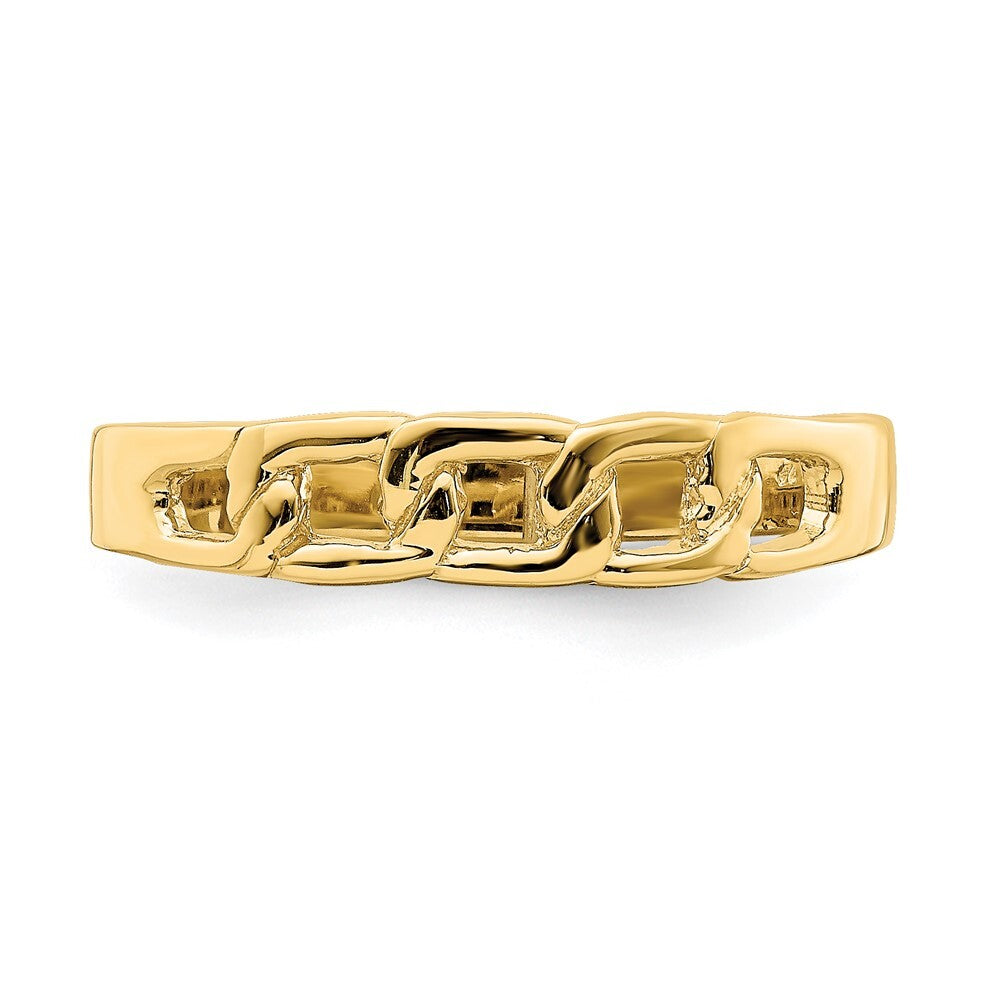 14K Yellow Gold Polished Link Band Ring Size 7