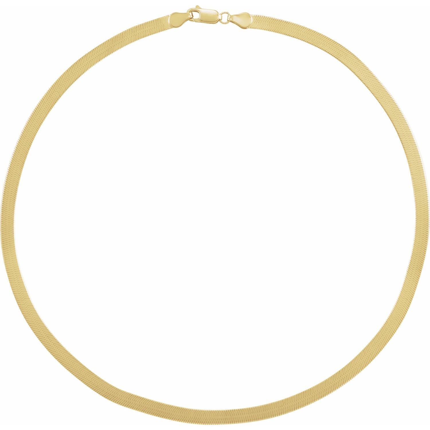 14k Yellow Gold 4.6 mm Flexible Herringbone 18" Chain Necklace