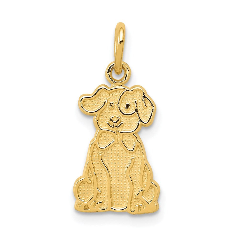 14k Yellow Gold Puppy Charm Pendant