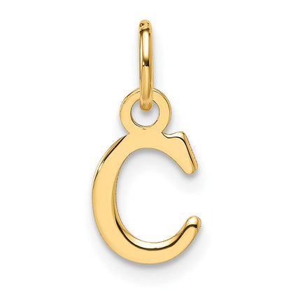 14k Yellow Gold Cutout Letter C Initial Pendant