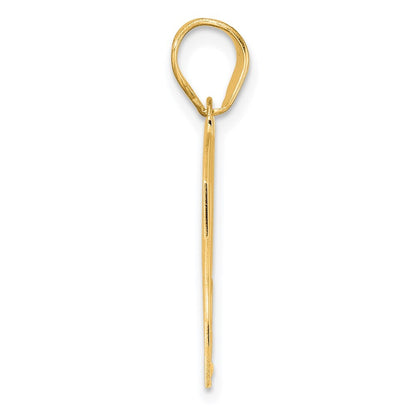 14k Yellow Gold Polished Block Number 23 Pendant for Women