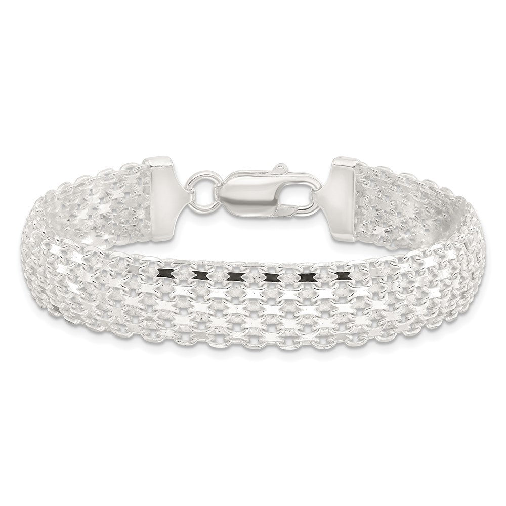 Sterling Silver Polished 11.5mm Bismark 7in Bracelet