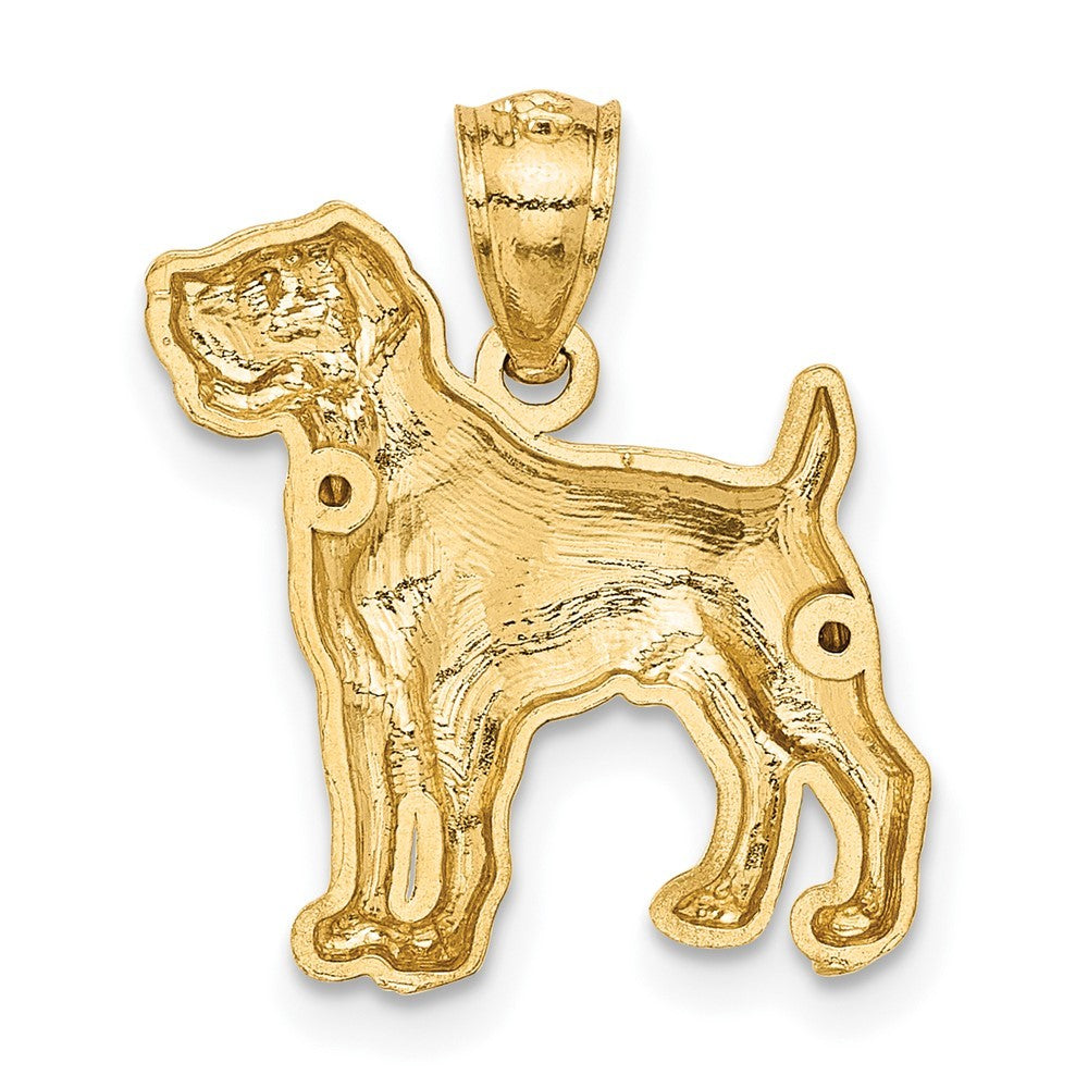 14k Yellow Gold Diamond-cut Boxer Pendant