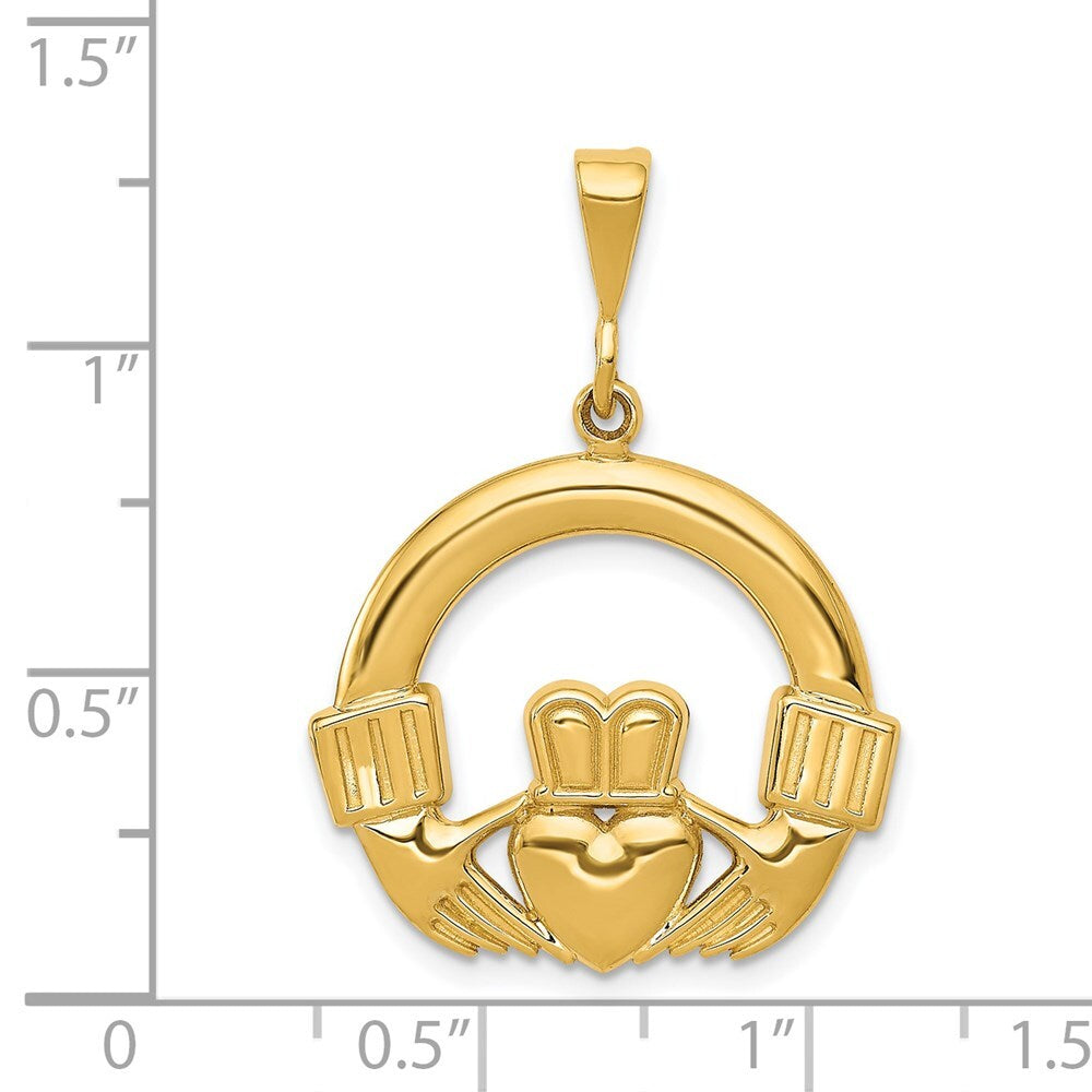 14k Yellow Gold Claddagh Pendant