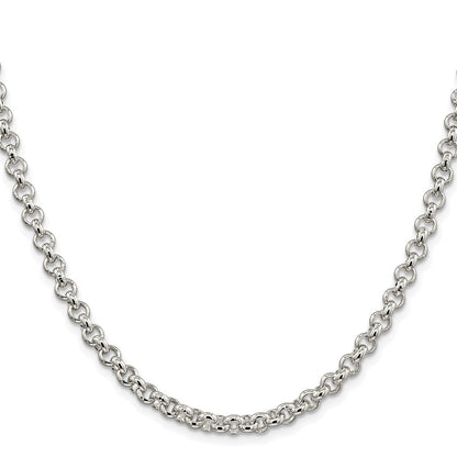 Sterling Silver Rhodium-plated 5mm Rolo Chain Necklace
