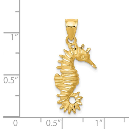 14k Yellow Gold Seahorse Pendant