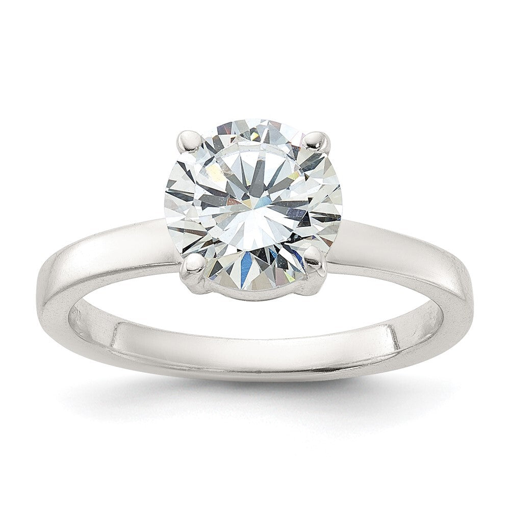 Sterling Silver Polished Cubic Zirconia Ring Size 7
