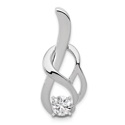 14k White Gold Fancy Diamond Slide Pendant Peg Mtg for Women