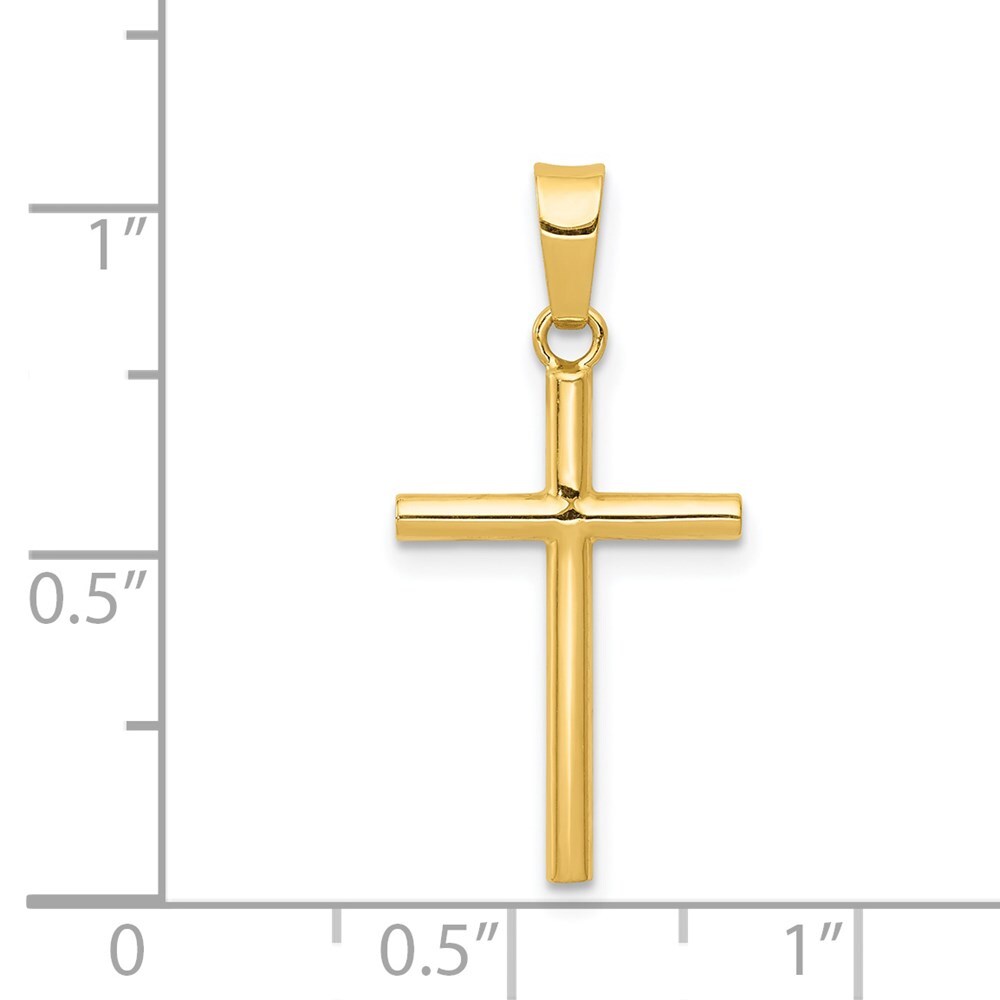 14k Yellow Gold Polished Cross Pendant for Women