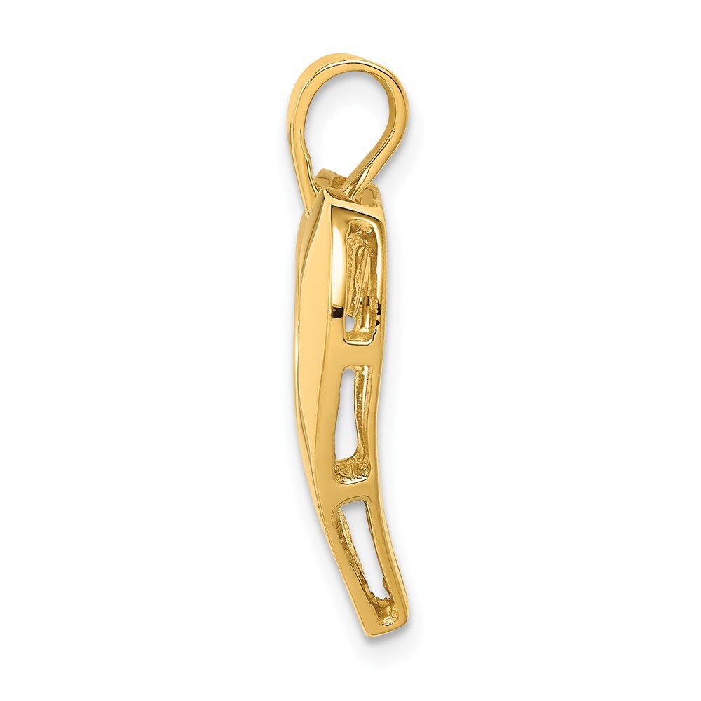 14k Yellow Gold Polished Heart Pendant for Women