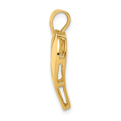 14k Yellow Gold Polished Heart Pendant for Women