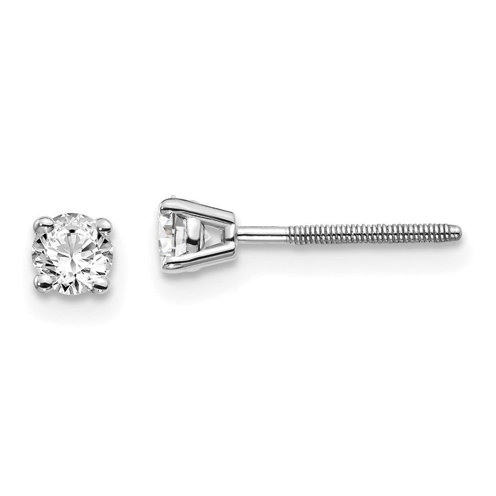 14K White Gold .30ct SI3 G-I Diamond Stud Thread on/off Earrings