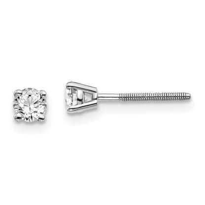 14K White Gold .30ct SI3 G-I Diamond Stud Thread on/off Earrings
