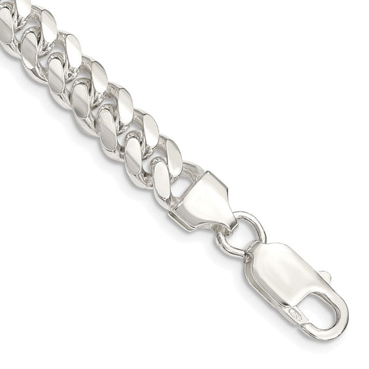 Sterling Silver 7.0mm Polished Domed Curb Chain Bracelet