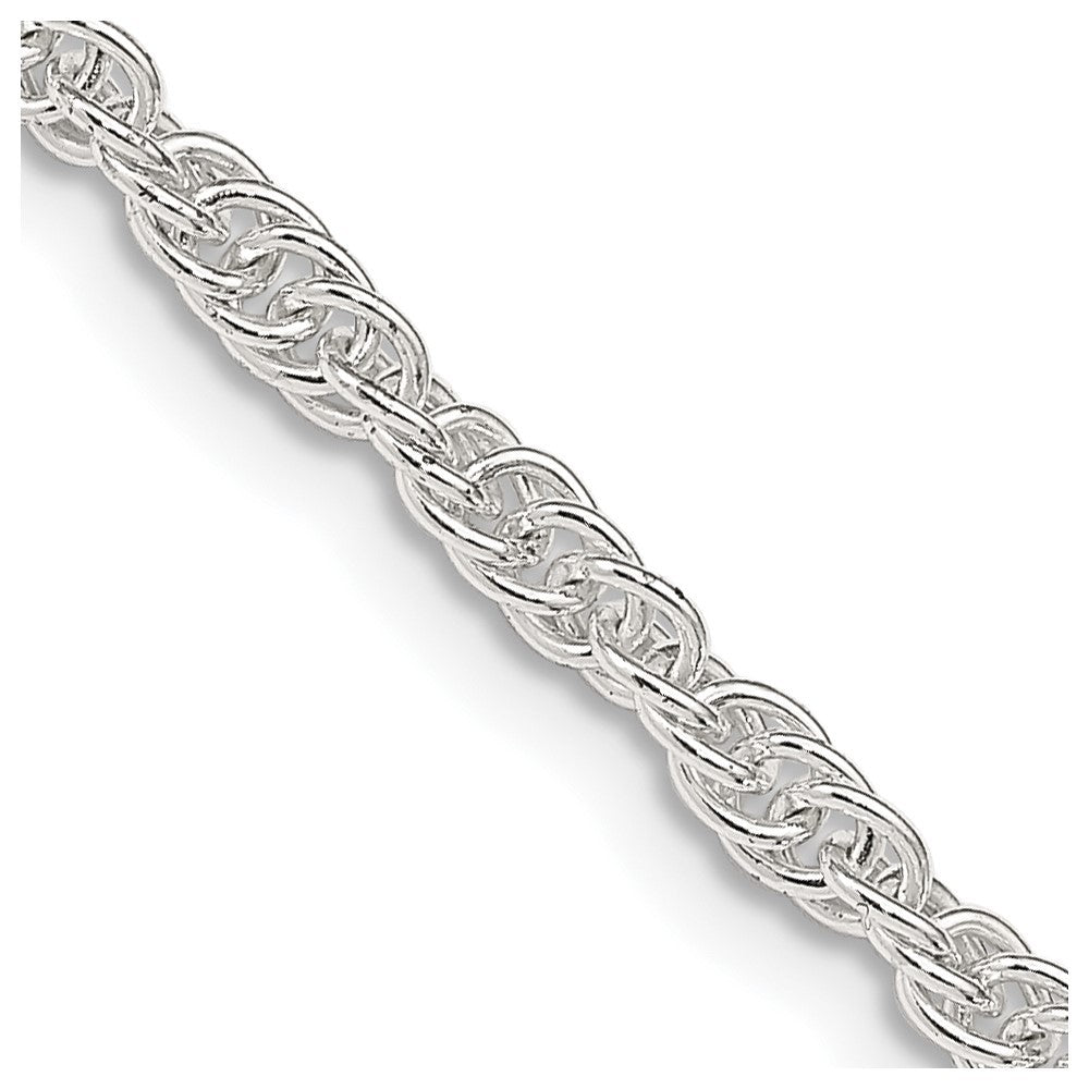 Sterling Silver 2.75mm Loose Rope Chain Necklace