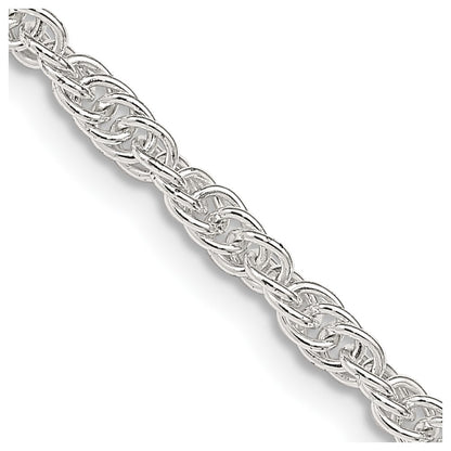 Sterling Silver 2.75mm Loose Rope Chain Necklace