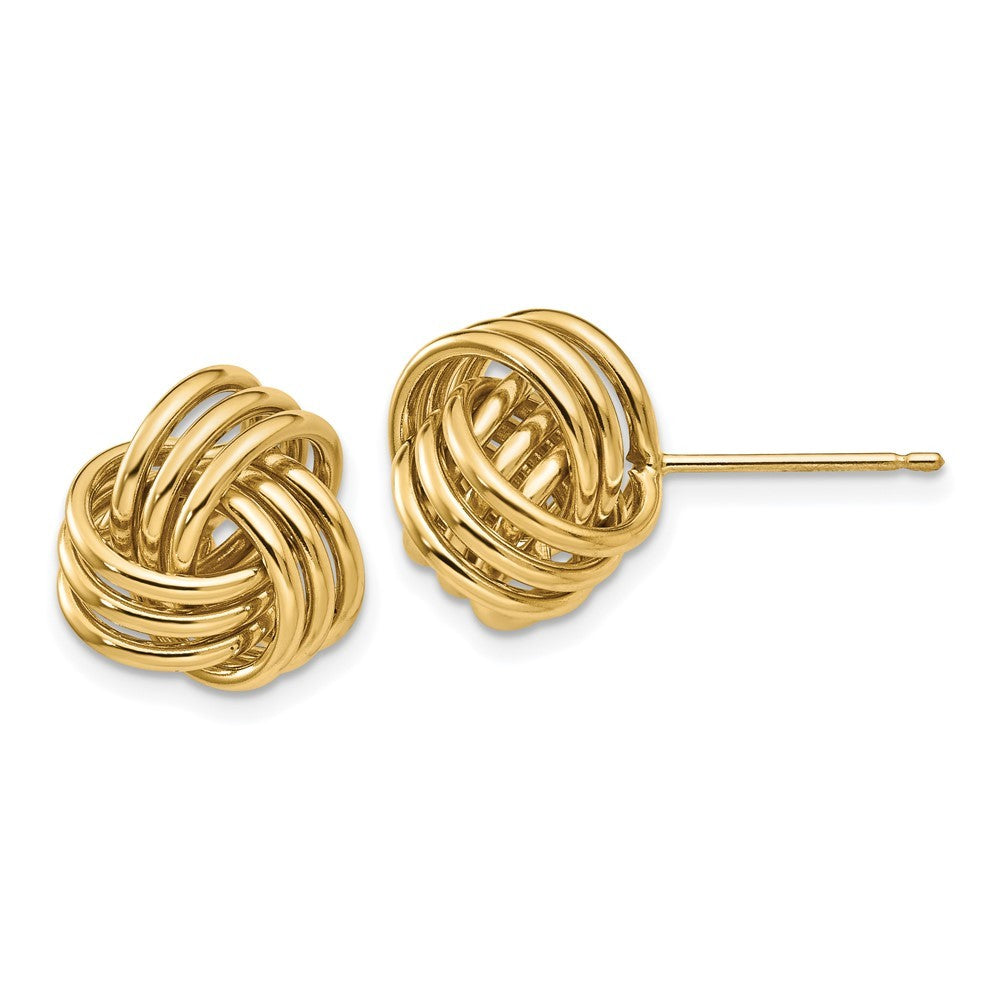 14k Yellow Gold Polished Triple Knot Earrings