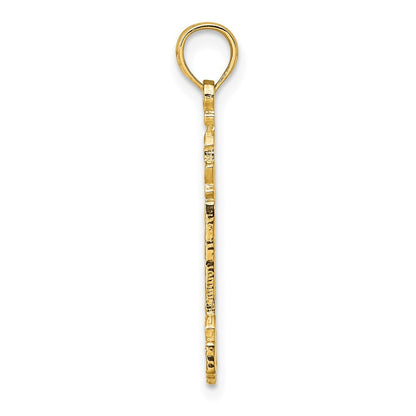 14k Yellow Gold Flat and Textured Lighthouse Charm