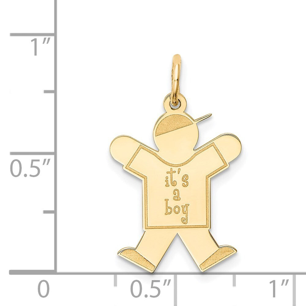 14k Yellow Gold Kid Charm Pendant for Women