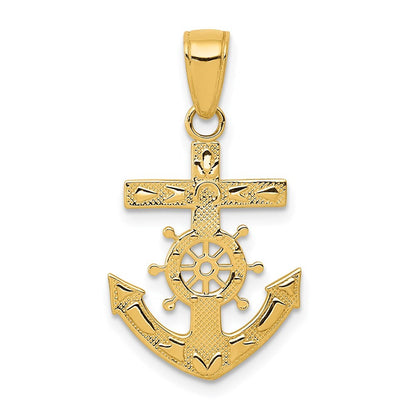 14k Yellow Gold Mariner's Cross Pendant for Women