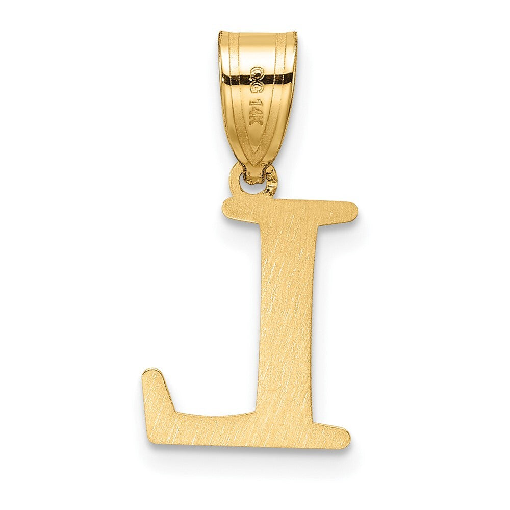 14k Yellow Gold Polished Etched Letter L Initial Pendant for Women