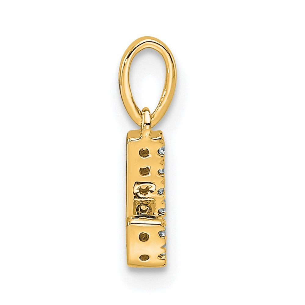 14k Yellow Gold  Diamond Letter J Initial with Bail Pendant