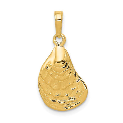 14k Yellow Gold Oyster Shell Pendant for Women
