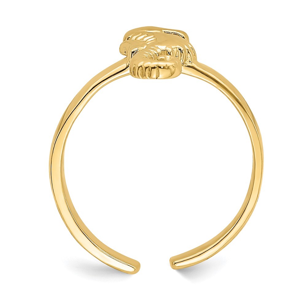 14k Yellow Gold Adjustable Seahorse Toe Ring