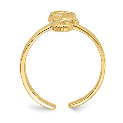 14k Yellow Gold Adjustable Seahorse Toe Ring