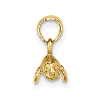 14k Yellow Gold 3-D Polished Mini Manatee Charm