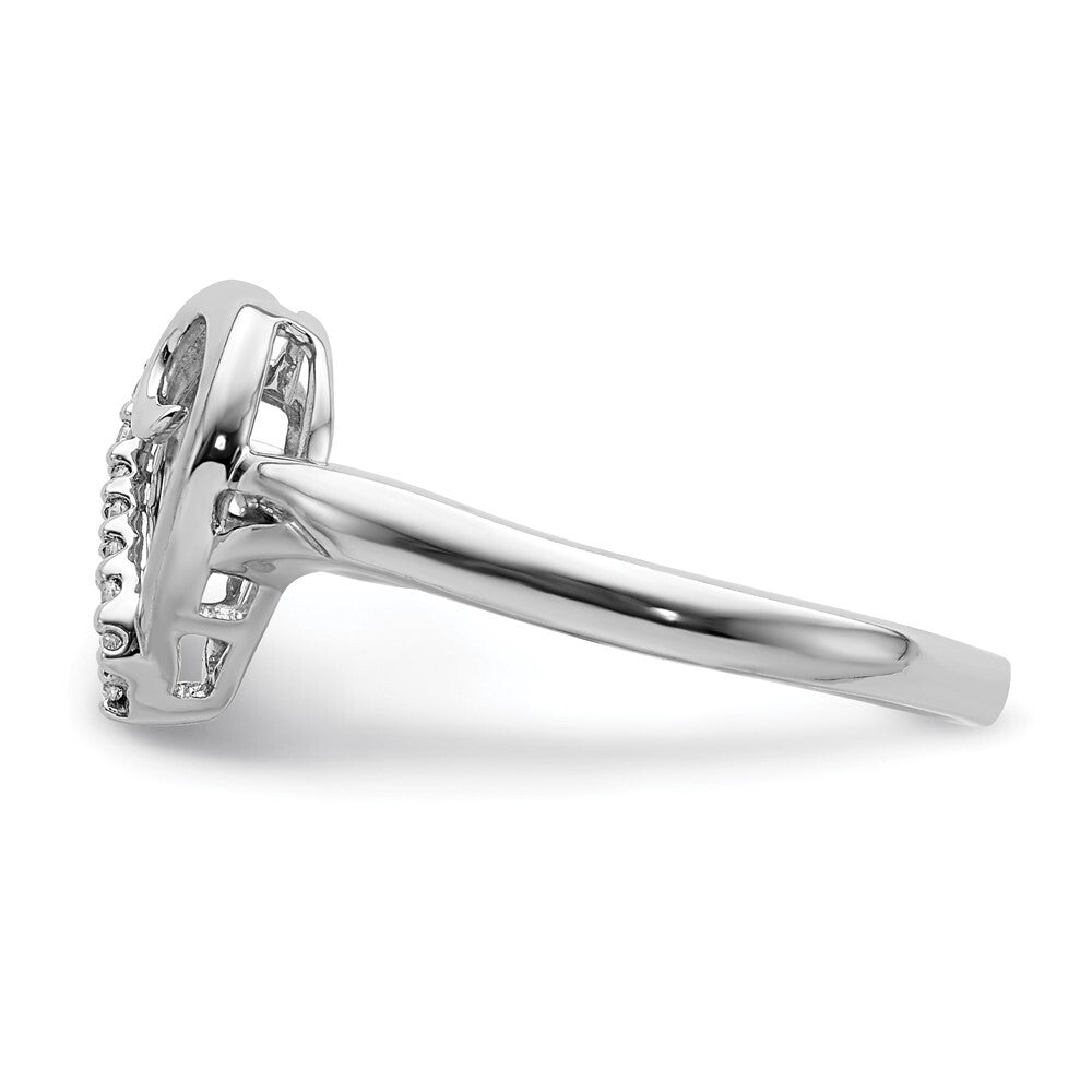 14k White Gold Diamond Heart Ring Size 6