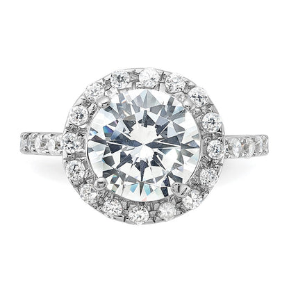 Sterling Silver Rhodium-plated Cubic Zirconia Ring Size 6