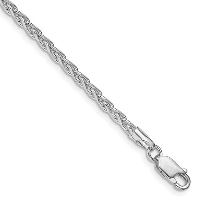Sterling Silver Rhodium-plated 2.75mm Diamond-cut Spiga Chain Necklace