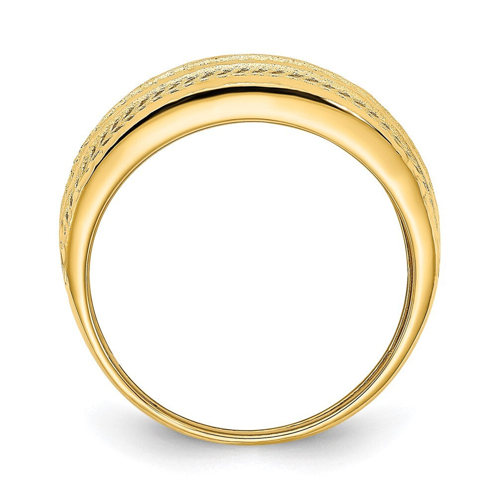14K Yellow Gold Polished Fancy Ring Size 7