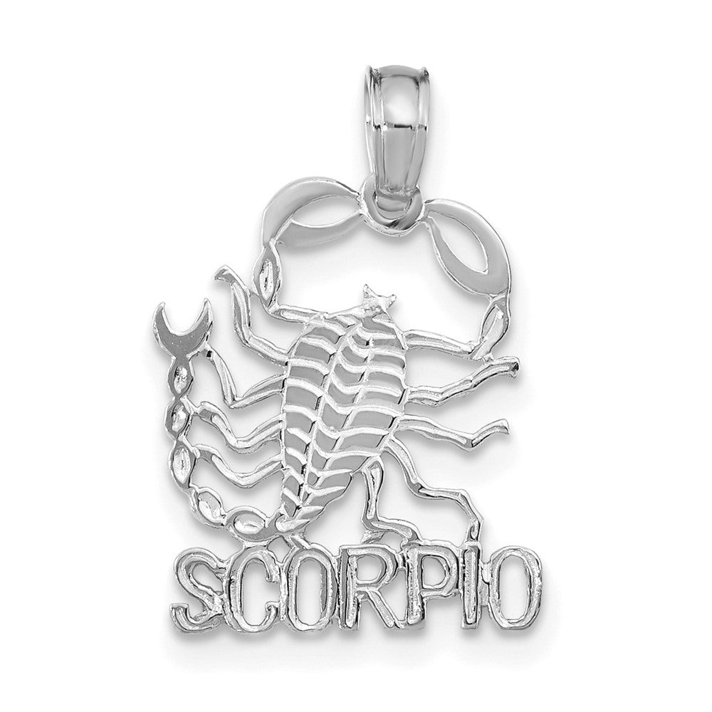 14k White Gold SCORPIO Zodiac Charm