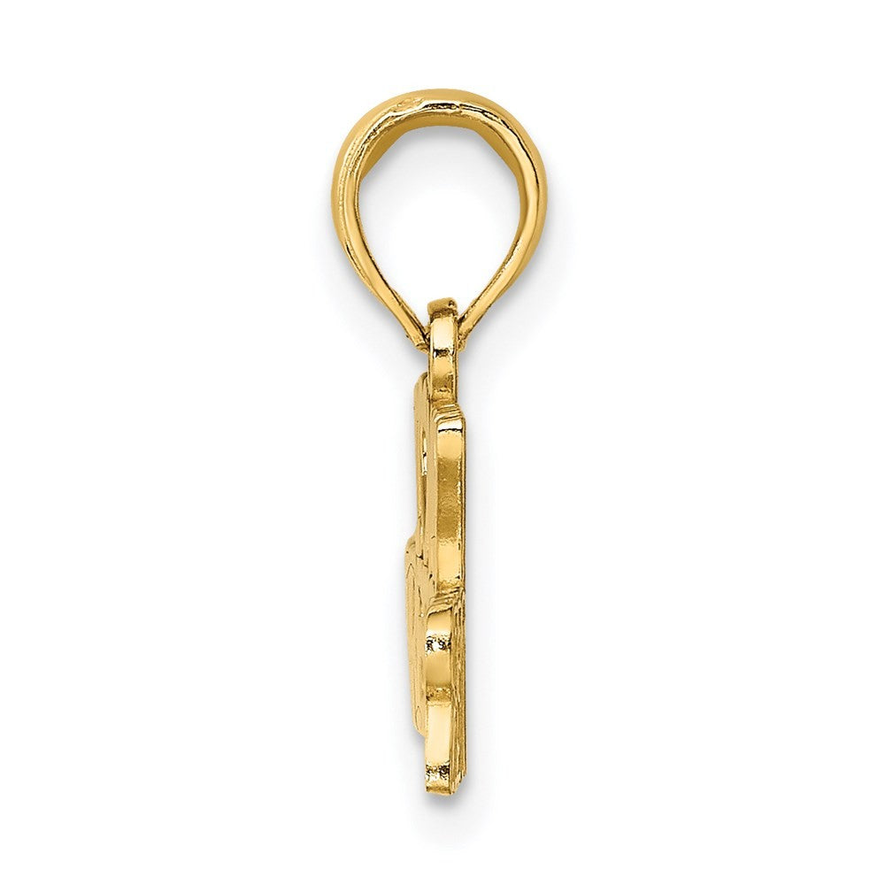 14k Yellow Gold I LOVE MY FIREFIGHTER Charm