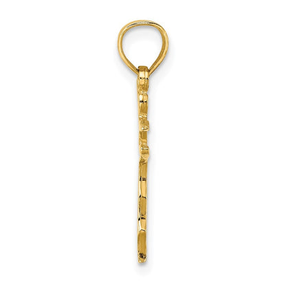 14k Yellow Gold Polished Dancer Charm